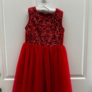 Girls red sequin dress